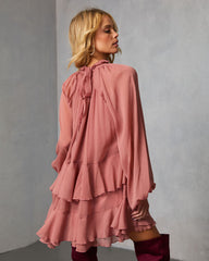 Toast Season Ruffle Chiffon Mini Dress