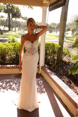 A Line Long Beaded Bridal Wedding Dress Primavera Couture 11201