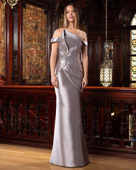 Alexander by Daymor 1572 Long Fitted Tiered Formal Peplum Dress