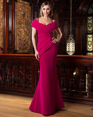 Alexander by Daymor 1576 Long Pleated Layered Formal Dress