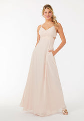 A Line Evening Long Formal Pleated Dress MGNY Madeline Gardner New York 21702