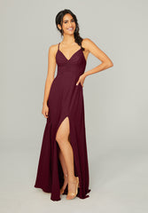 A Line Long Slit Formal Dress MGNY Madeline Gardner New York 21755
