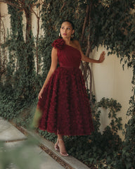 3D Floral Applique Cocktail Dresses A Line Mac Duggal 27698