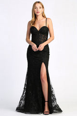 Adora 3025 Beaded Long Formal Lace Prom Dress