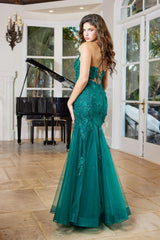 Adora 3091 Long Lace Mermaid Formal Prom Dress
