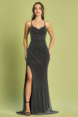 Adora 3178 Long Prom Fitted Slit Prom Dress