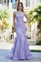 Adora 3179 Corset Long Mermaid Formal Glitter Prom Dress