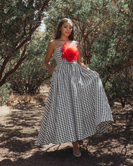 3D Floral Midi Dress A Line Mac Duggal 37068