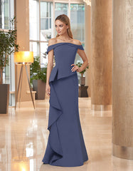 Alexander by Daymor 1060 Long Fitted Ruffle Formal Evening Dress