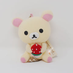 2008 Korilakkuma with Strawberry Plush Prize Keychain - Strawberry Rilakkuma San-X