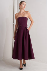 A Line Tea Length Cocktail Pleated Dress Flying Tomato FD1646
