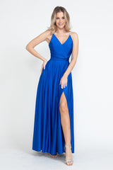 A Line Formal Slit Long Prom Dress Lenovia 5275