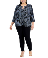 Alex Evenings AE84211579 Long Sleeve Printed Twinset