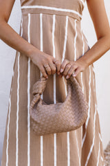 Alma Woven Shoulder Bag - Beige