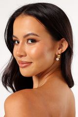 Callie Pearl Hoop Earrings - Gold