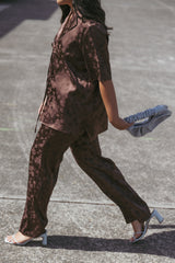 Aaliyah Satin Pants - Chocolate