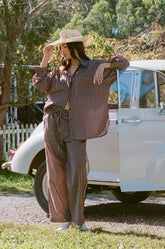 Darya Pants - Chocolate Stripe