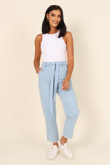 Dexter Paperbag Waist Jean - Light Blue Wash