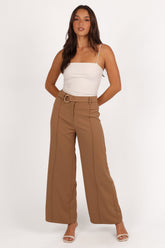 Elaine Belted Pant - Mocha