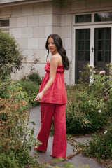 Ember Cotton Pants - Red
