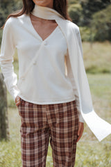 Cassinda Scarf Cardigan - Cream