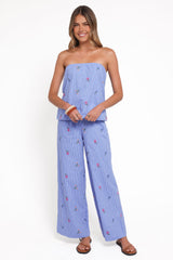 Ezra Pant Set - Blue Stipe