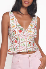 Evelyn Top - Ivory Wildflower