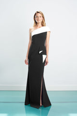 Alexander by Daymor 1463 Long Formal Slit Ruffle Dress