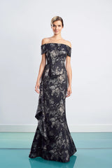 Alexander by Daymor 1467 Fitted Long Floral Glitter Formal Dress
