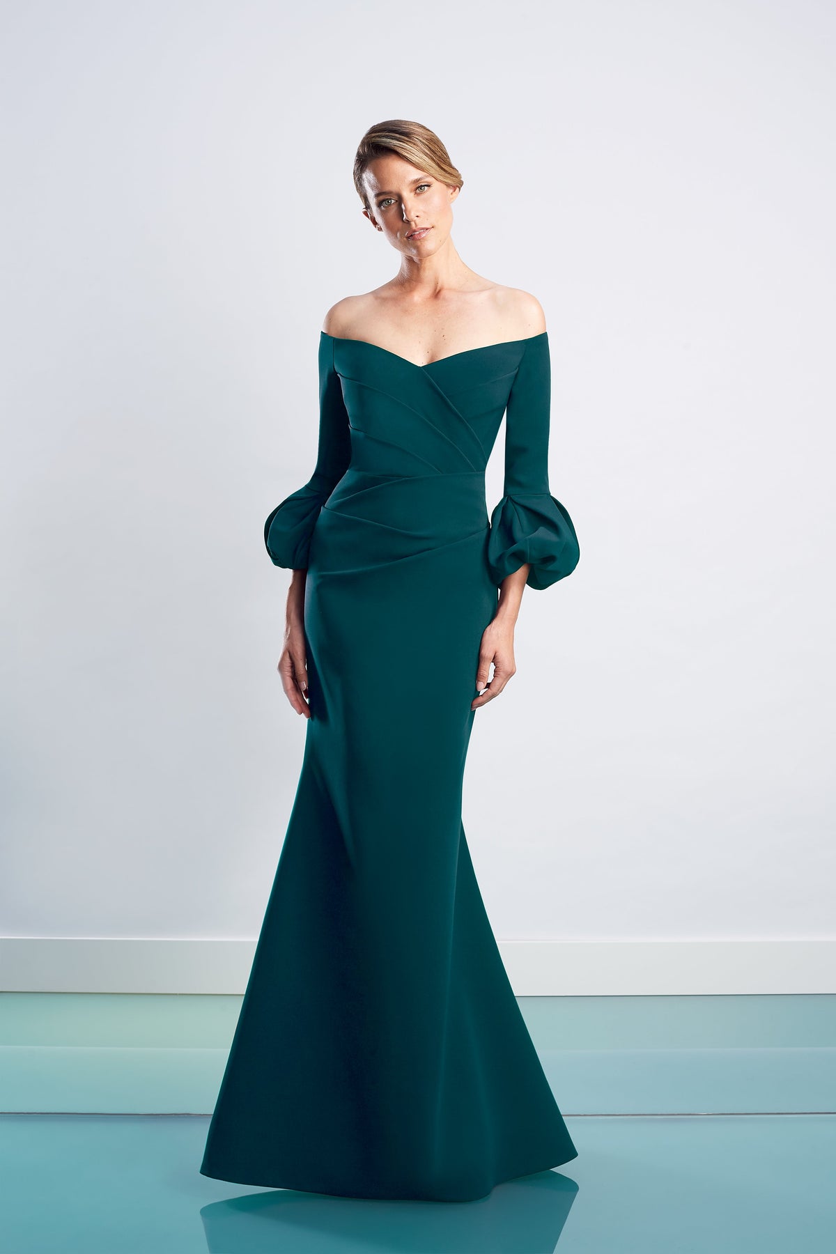 Alexander by Daymor 1478 Long Pleated Formal Fitted Evening Dress