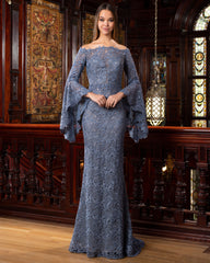 Alexander by Daymor 1555 Fitted Long Lace Beaded Formal Dress