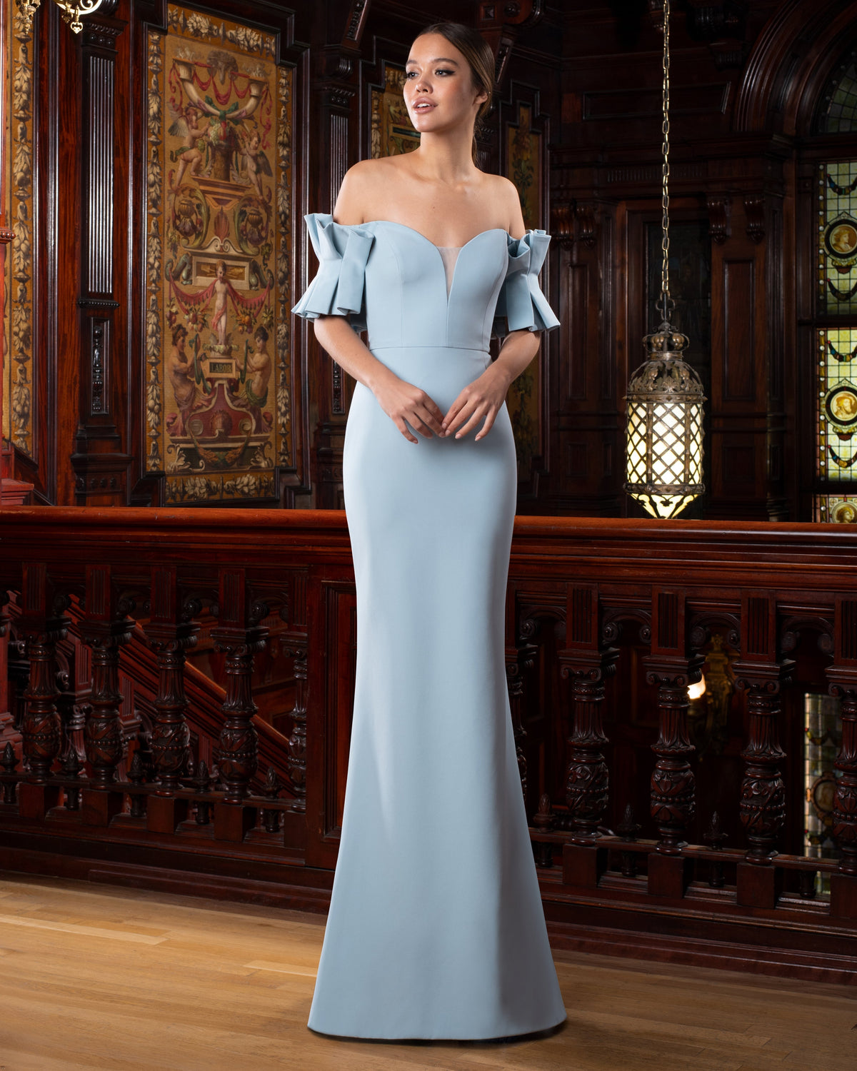 Alexander by Daymor 1569 Pleated Long Fitted Formal Dress