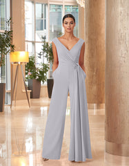 Alexander by Daymor 1063 Long Ruched Formal Jumpsuit