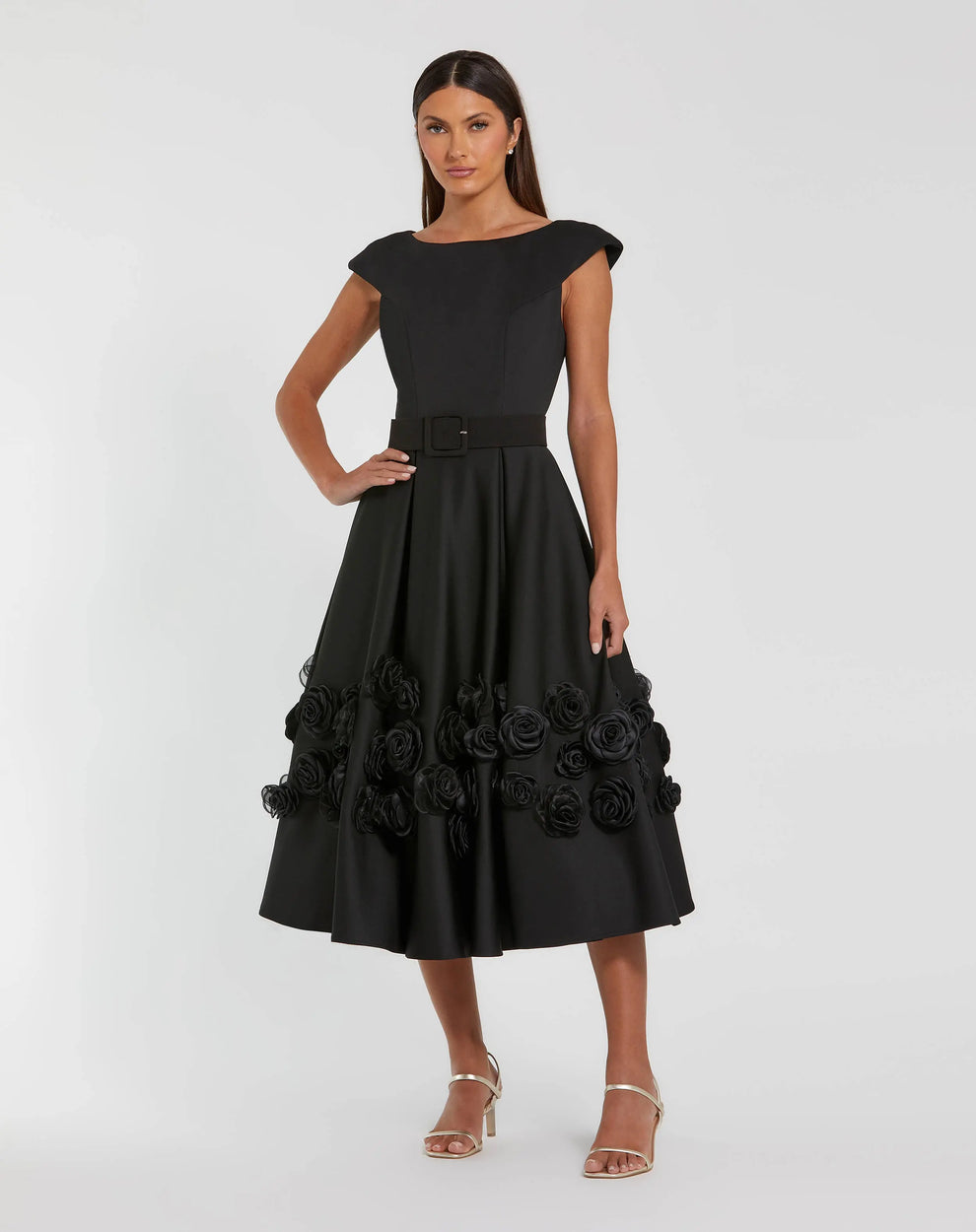 3D Floral Short Cocktail Dress A Line Mac Duggal 21039