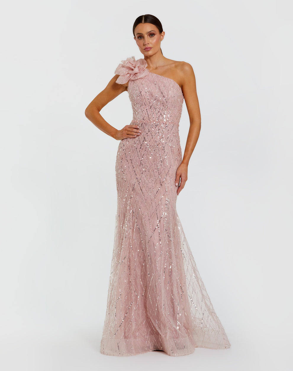 3D Floral Long Formal Mermaid Prom Dress Mac Duggal 21199