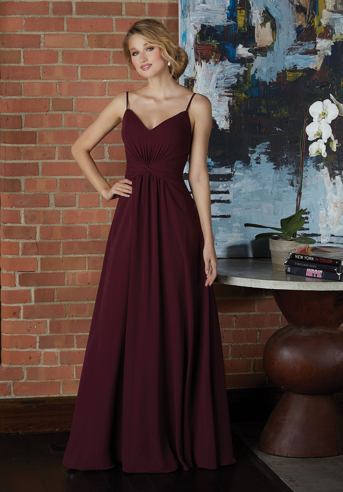 A Line Formal Long Evening Dress MGNY Madeline Gardner New York 21592