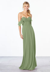 A Line Formal Evening Long Dress MGNY Madeline Gardner New York 21651