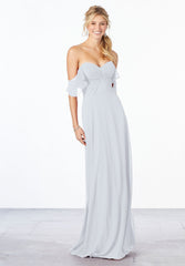 A Line Formal Long Evening Ruffle Dress MGNY Madeline Gardner New York 21651