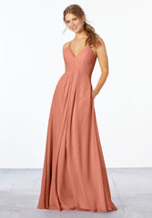 A Line Long Formal Pleated Dress MGNY Madeline Gardner New York 21658