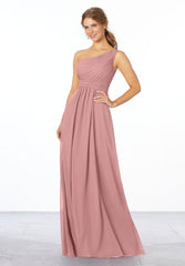 A Line Long Pleated Evening Formal Dress MGNY Madeline Gardner New York 21662