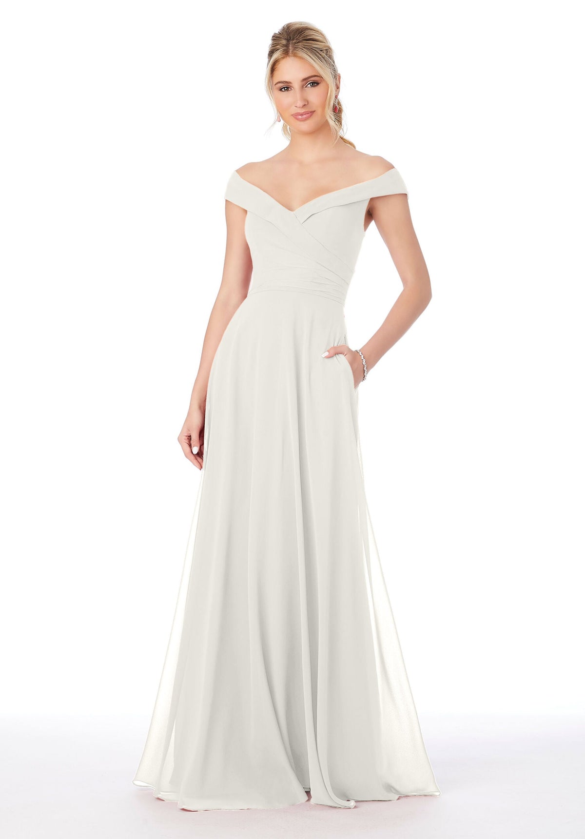 A Line Bridal Long Wedding Dress MGNY Madeline Gardner New York 21692