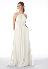 A Line Long Pleated Wedding Dress MGNY Madeline Gardner New York 21695