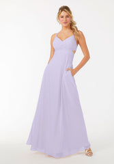A Line Long Formal Pleated Dress MGNY Madeline Gardner New York 21702