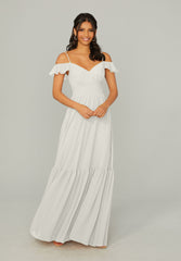A Line Long Ruffle Wedding Dress MGNY Madeline Gardner New York 21768