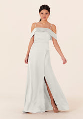 A Line Long Slit Bridal Wedding Dress MGNY Madeline Gardner New York 21827