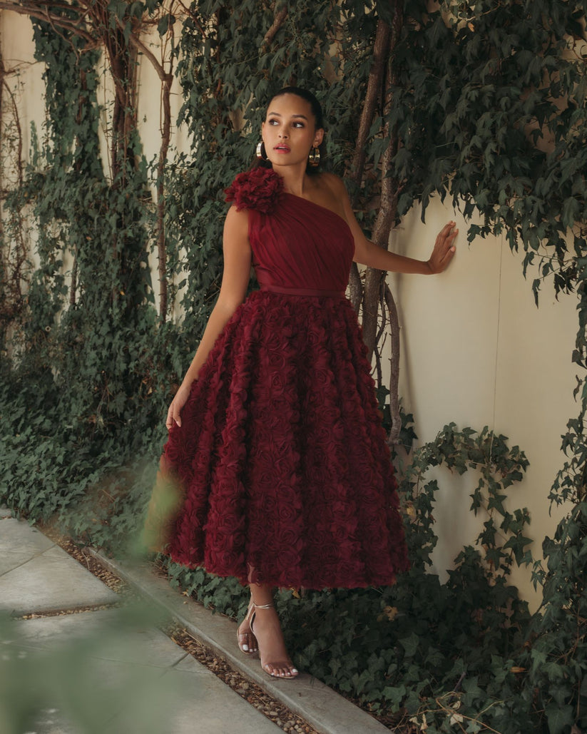 3D Floral Applique Cocktail Dresses A Line Mac Duggal 27698