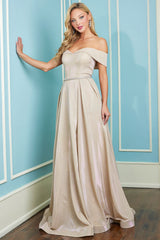 Adora 3100 Prom Long Metallic A Line Formal Dress