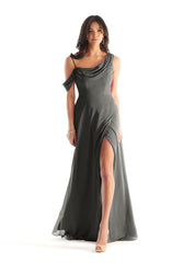 A Line Long Slit Evening Formal Dress MGNY Madeline Gardner New York 31222