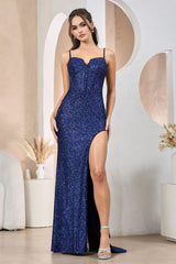 Adora 3208 Long Formal Corset Fitted Slit Prom Dress