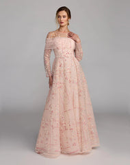 A Line Long Formal Long Sleeve Mother of the Bride Dress Mac Duggal 37119